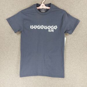 Aloha Hibiscus Womens TShirt Medium Navy Blue Hawaii Island Flower Kona Marlin